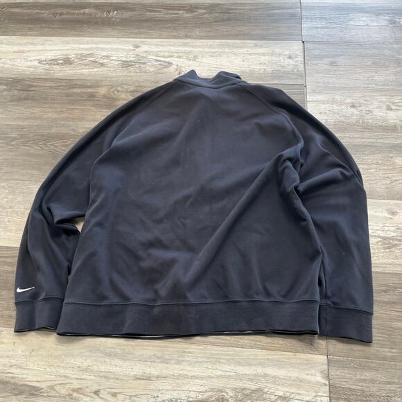 Vintage Y2K 2000's Nike Black Mens XL Quarter Zip Athletic Mini Swoosh Pullover - Picture 3 of 9